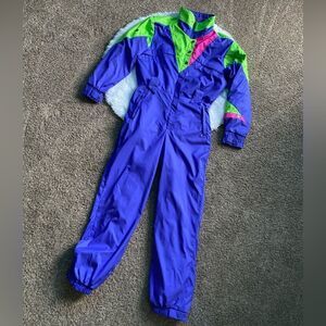 Black Bear Ski Snowsuit Vintage One Piece Jumpsuit Skiing Snowboarding Y2K Neon